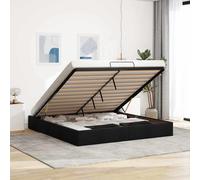 vidaXL Cadre de lit Ottoman sans Matelas Noir 180x200 cm Tissu, Cadre de lit, Cadre de lit rembourré, Cadre de lit Ottoman Double