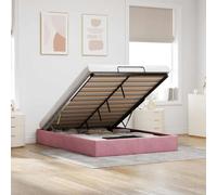 Cadre de lit ottoman sans matelas rose 100x200 cm velours cadre de lit vidaXL