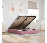 vidaXL Cadre de lit Ottoman sans Matelas Rose 140x200 cm Velours, Cadre de lit, Cadre de lit Ottoman, Cadre de lit avec Rangement sous Le lit