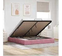 Cadre de lit ottoman sans matelas rose 100x200 cm velours cadre de lit vidaXL