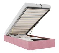 vidaXL Cadre de lit Ottoman sans Matelas Rose 90x190 cm Velours, Cadre de lit, Cadre de lit Ottoman, Cadre de lit avec Rangement sous Le lit