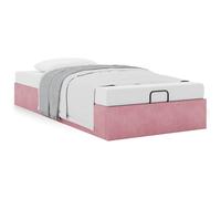 vidaXL Cadre de lit Ottoman sans Matelas Rose 90x190 cm Velours, Cadre de lit, Cadre de lit Ottoman, Cadre de lit avec Rangement sous Le lit