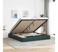 vidaXL Cadre de lit ottoman sans matelas vert foncé 200x200 cm velours