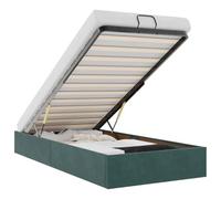 vidaXL Cadre de lit Ottoman sans Matelas Vert foncé 90x200 cm Velours, Cadre de lit, Cadre de lit Ottoman, Cadre de lit avec Rangement sous Le lit