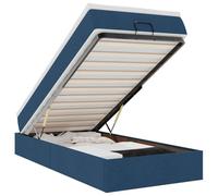 vidaXL Cadre de Lit Ottoman Simple avec Matelas en Tissu Bleu 80x200 cm