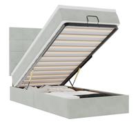 vidaXL Cadre de Lit Ottoman Simple en Velours Gris Clair avec Matelas 100x200 cm