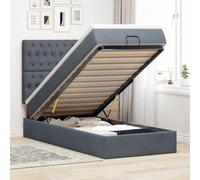 vidaXL Cadre de lit Ottoman Simple en Velours Gris foncé avec Matelas 90x190 cm