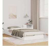 vidaXL Cadre de lit plat en bois de pin massif, blanc, 100 x 210 cm. Fini mat et design moderne avec un aspect bas 873407