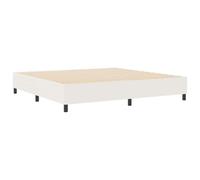 vidaXL Cadre de lit Plateforme Crème 200 x 200 cm Tissu, Lit Moderne élégant, Cadre en Bois, Design Minimaliste, Sommeil Confortable, pin Solide Durable