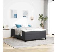 vidaXL Cadre de Lit Plateforme Moderne Gris Foncé pour Matelas de 140 X 190 cm | Construction en Bois Massif Assemblage Facile Meubles de Chambre Élégants Rangement Durable