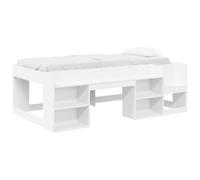 vidaXL Cadre de lit pour Enfants avec Rangement Blanc 90 x 190 cm, Cadre de lit Moderne, Rangement rectangulaire, Bois Fonctionnel, Design stylé, Meuble Durable