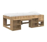 vidaXL Cadre de lit pour Enfants avec Rangement Chêne Artisanal, Cadre de lit Moderne, Rangement rectangulaire, Bois Fonctionnel, Design stylé, Meuble Durable