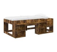 vidaXL Cadre de lit pour Enfants avec Rangement Chêne fumé, Cadre de lit Moderne, Rangement rectangulaire, Bois Fonctionnel, Design stylé, Meuble Durable