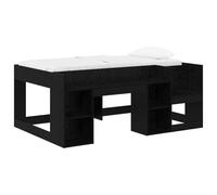 vidaXL Cadre de lit pour Enfants avec Rangement Chêne Noir 80 x 160 cm, Cadre de lit Moderne, Rangement rectangulaire, Bois Fonctionnel, Design stylé, Meuble Durable