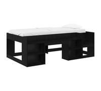 vidaXL Cadre de lit pour Enfants avec Rangement Chêne Noir, Cadre de lit Moderne, Rangement rectangulaire, Bois Fonctionnel, Design stylé, Meuble Durable