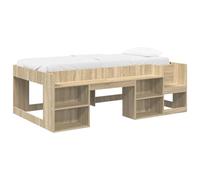 vidaXL Cadre de lit pour Enfants avec Rangement Chêne Sonoma, Cadre de lit Moderne, Rangement rectangulaire, Bois Fonctionnel, Design stylé, Meuble Durable