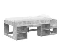 vidaXL Cadre de lit pour Enfants avec Rangement Gris béton, Cadre de lit Moderne, Rangement rectangulaire, Bois Fonctionnel, Design stylé, Meuble Durable