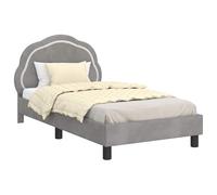 vidaXL Cadre de lit pour Enfants avec tête de lit Gris Clair, Cadre de lit Moderne, Solution de Sommeil stylée, Design Durable Qui économise de l'espace, Upgrade Pratique pour la Chambre