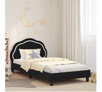 Vidaxl Cadre De Lit Pour Enfants Avec Tête De Lit Noir 90 X 200 Cm