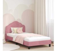vidaXL Cadre de lit pour enfants avec tête de lit Rose 90 x 190 cm 42010953