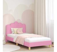 vidaXL Cadre de lit pour enfants avec tête de lit Rose 90 x 190 cm 42011057