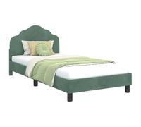 vidaXL Cadre de lit pour enfants avec tête de lit Vert Mer 90 x 190 cm, Design de chambre, formes rectangulaires, styles modernes, matériaux durables, pour un mode de vie contemporain et des espaces d