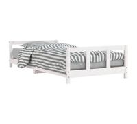 vidaXL Cadre de Lit pour Enfants avec Tiroirs, Lit Simple avec Tête de Lit et Pied de Lit, Meuble de Chambre, Scandinave, Blanc 90x190 cm Bois de Pin Massif