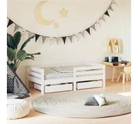 Cadre de lit enfant tiroirs blanc 70x140 cm bois de pin massif834442