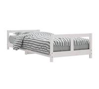 vidaXL Cadre de Lit pour Enfants avec Tiroirs, Lit Simple avec Tête de Lit et Pied de Lit, Meuble de Chambre, Scandinave, Blanc 80x200 cm Bois de Pin Massif