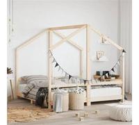 vidaXL Cadre de Lit pour Enfants, Lit Double pour Enfants, Lit de Maison de Chambre Intérieur, Moderne, Marron 2x(80x160) cm 3200595 Beige G
