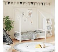 vidaXL Cadre de Lit pour Enfants, Lit Simple avec Sommier à Lattes, Meuble de Chambre à Coucher, Moderne, Blanc 70x140 cm 835707