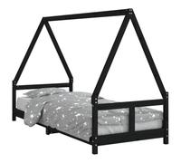 Vidaxl Cadre De Lit Pour Enfants Noir 80x200 Cm Bois De Pin Massif
