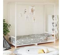 vidaXL Cadre de lit pour enfants 834520 – Lit simple sommier à lattes scandinave blanc 80x200 cm