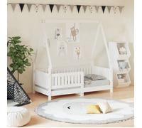 vidaXL Cadre de Lit pour Enfants, Lit Simple avec Sommier à Lattes, Meuble de Chambre à Coucher, Scandinave, Blanc 70x140 cm 834502