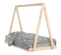 vidaXL Cadre de Lit pour Enfants, Lit Simple avec Sommier à Lattes, Meuble de Chambre à Coucher, Scandinave, Marron 80x160 cm Bois de Pin Massif