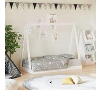 vidaXL Cadre de Lit pour Enfants, Lit Simple avec Sommier à Lattes, Meuble de Chambre à Coucher, Scandinave, Blanc 70x140 cm 834526 Blanc G