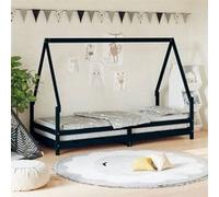 vidaXL Cadre de Lit pour Enfants, Lit Simple avec Sommier à Lattes, Meuble de Chambre à Coucher, Scandinave, Noir 80x200 cm 834482 Noir G