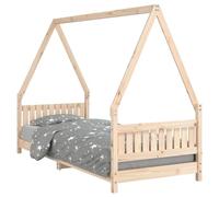 vidaXL Cadre de lit pour enfant simple avec sommier à lattes Scandinave marron Pin massif 80x200 cm