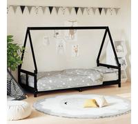 Vidaxl Cadre De Lit Pour Enfants Noir 80x200 Cm Bois De Pin Massif