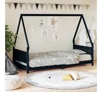 Vidaxl Cadre De Lit Pour Enfants Noir 90x190 Cm Bois De Pin Massif