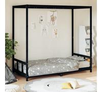 Vidaxl Cadre De Lit Pour Enfants Noir 90x190 Cm Bois De Pin Massif