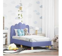vidaXL Cadre de lit pour tout-petit avec tête de lit Bleu denim tissu 42011043