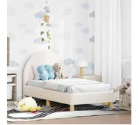 vidaXL Cadre de lit pour tout-petit avec tête de lit Crème 70 x 140 cm 42011024