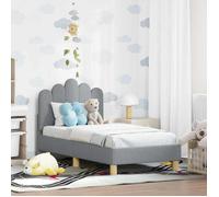 vidaXL Cadre de lit pour tout-petit avec tête de lit Gris clair, Cadre de lit rectangulaire contemporain, meuble de chambre 42011039