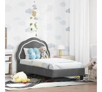 vidaXL Cadre de lit pour tout-petit avec tête de lit Gris foncé