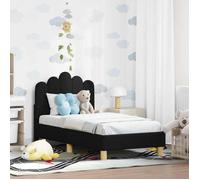 vidaXL Cadre de lit pour tout-petit avec tête de lit Noir 70 x 140 cm 42011041