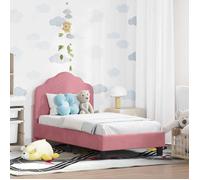 vidaXL Cadre de lit pour tout-petit avec tête de lit Rose 70 x 140 cm