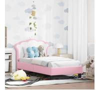 vidaXL Cadre de lit pour tout-petit avec tête de lit Rose 70 x 140 cm