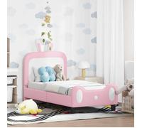 vidaXL Cadre de lit pour tout-petit avec tête de lit Rose 70 x 140 cm 42011084