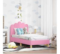 vidaXL Cadre de lit pour tout-petit avec tête de lit Rose 70 x 140 cm, Cadre de lit rectangulaire contemporain 42011042
